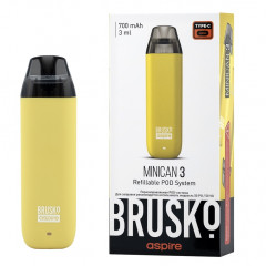 Перезаправляемая Под-Система Бруско Миникан 3 (Brusko Minican 3) 700 mah, Жёлтый